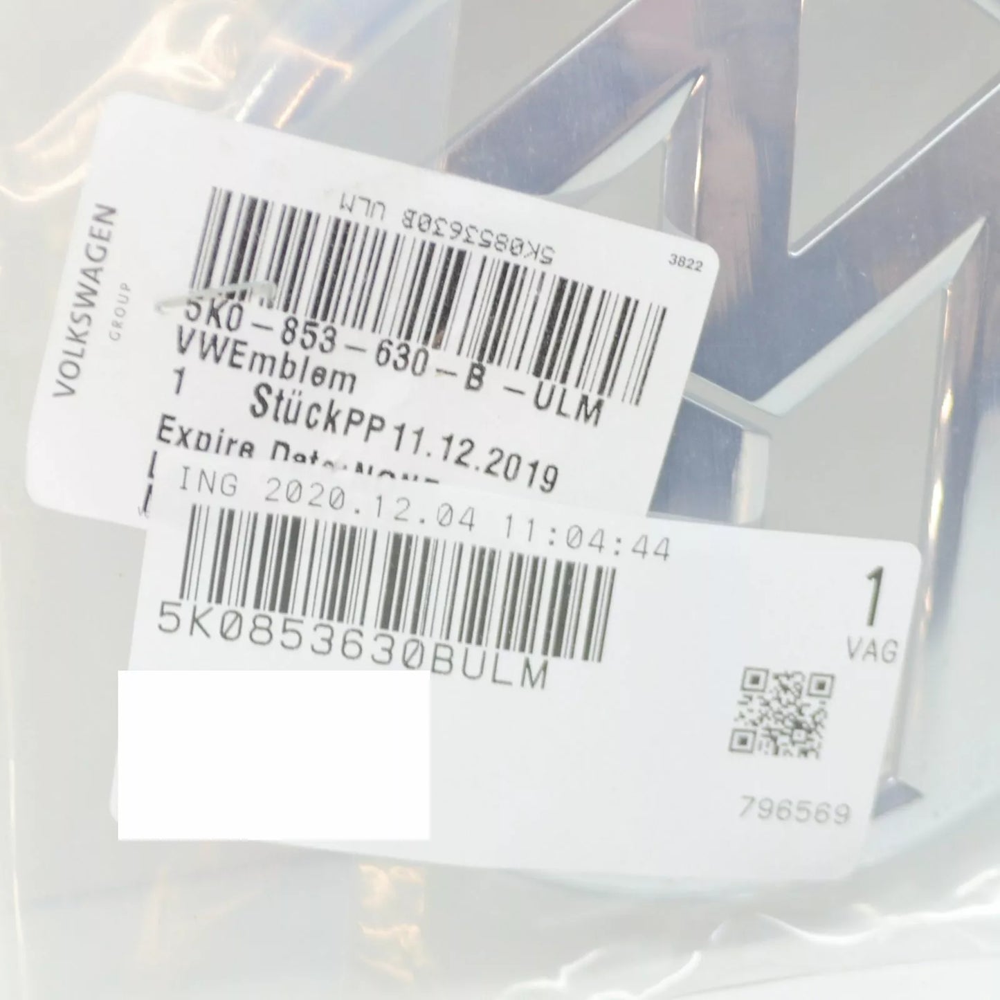 NEW VOLKSWAGEN CC BOOTLID BADGE 5K0853630BULM 2017