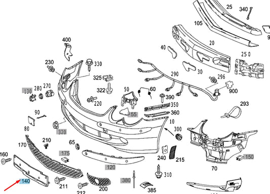 NEW MERCEDES-BENZ SL R230 FRONT LICENSE PLATE HOLDER A2308171878 ORIGINAL