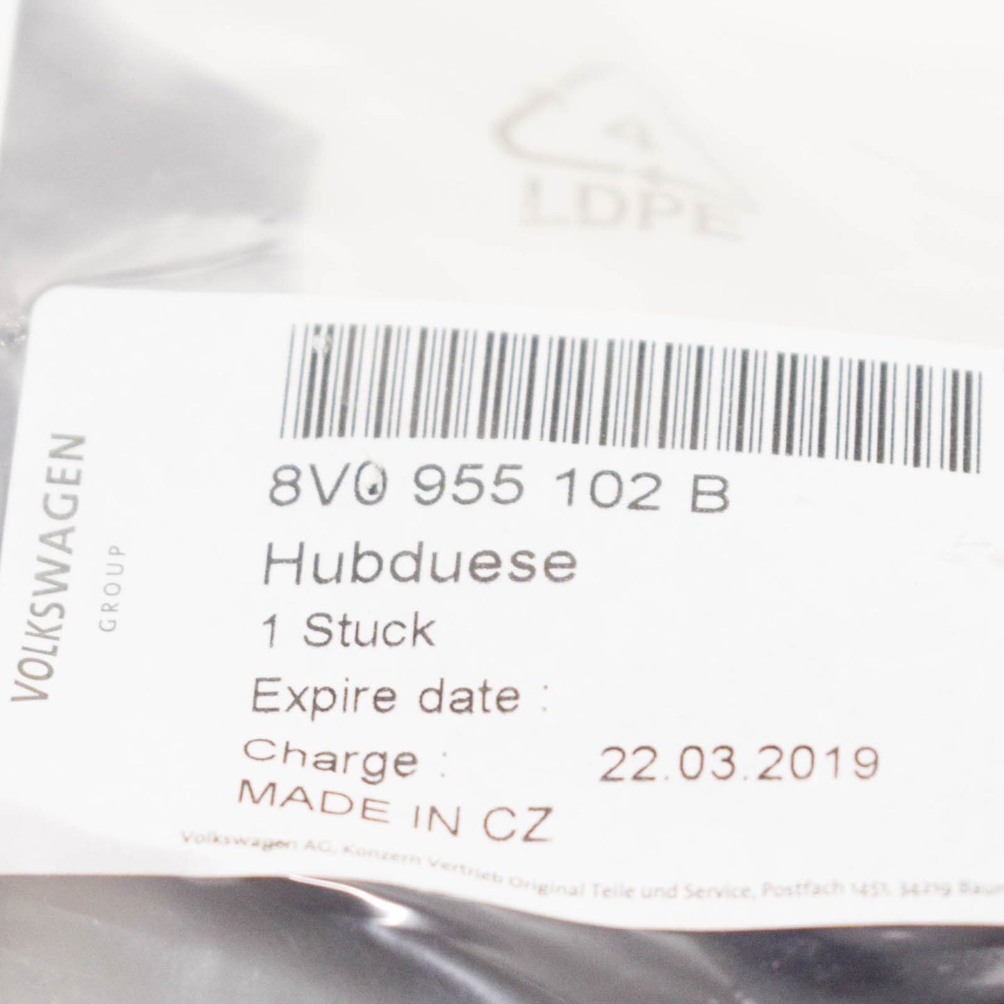 NEW AUDI A3 8V RIGHT HEADLIGHT WASHER PUMP 8V0955102B ORIGINAL