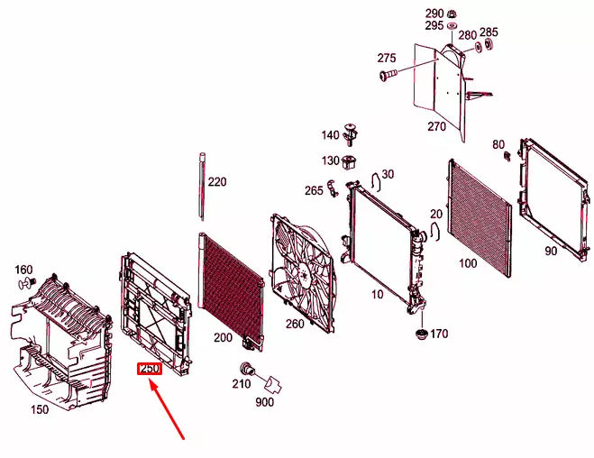 NEW MERCEDES-BENZ SLS AMG C197 CONDENSER MOUNTING FRAME A1975050241 ORIGINAL