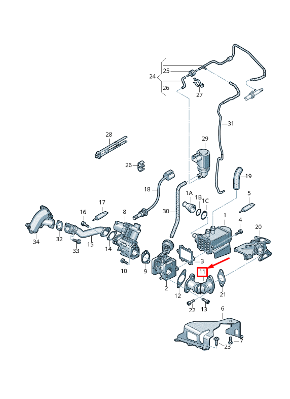 new audi q7 4l engine connecting pipe 059131525ak original