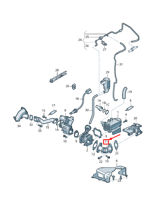 new audi q7 4l engine connecting pipe 059131525ak original