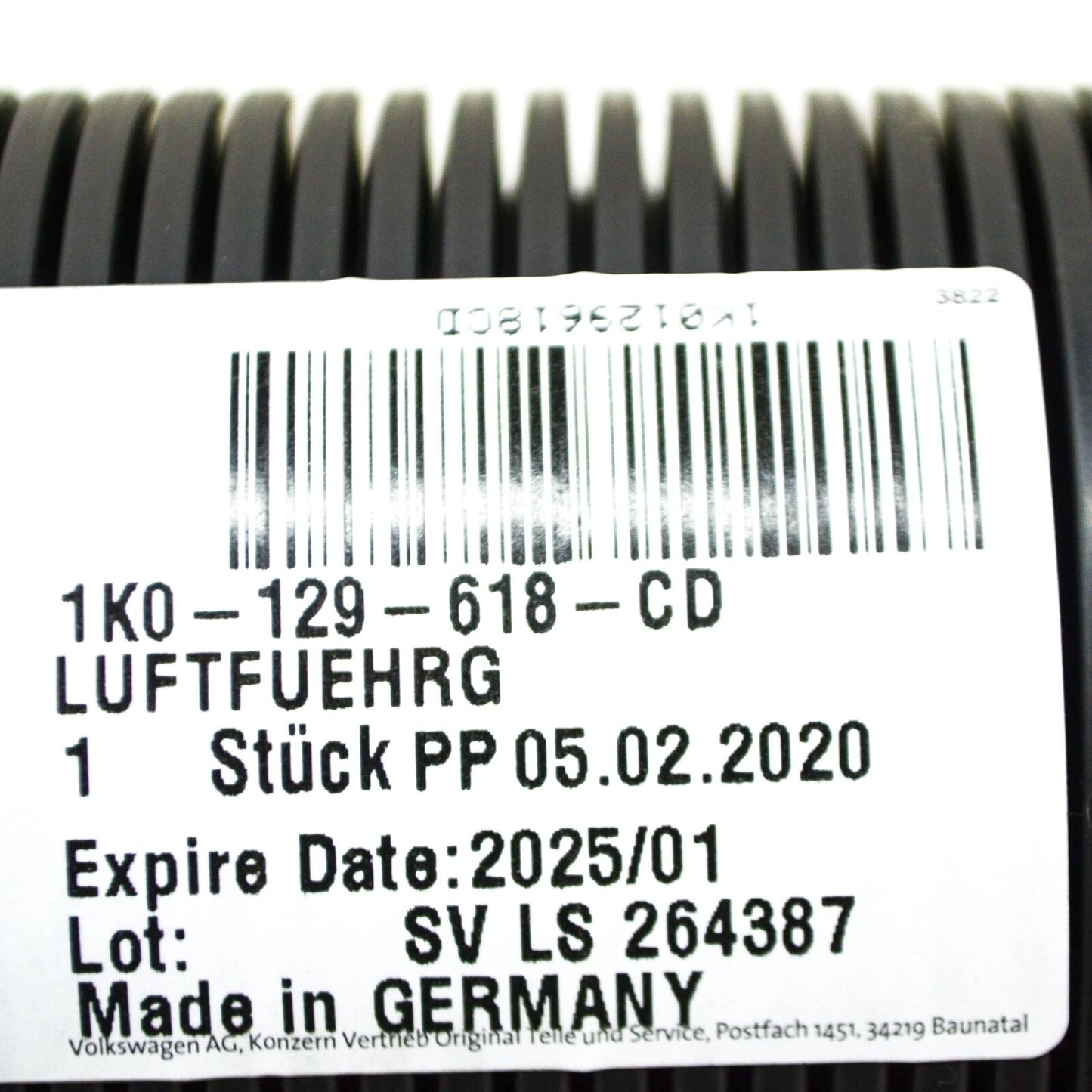 NEW VOLKSWAGEN JETTA MK6 AIR INTAKE HOSE 1K0129618CD 2016 ORIGINAL