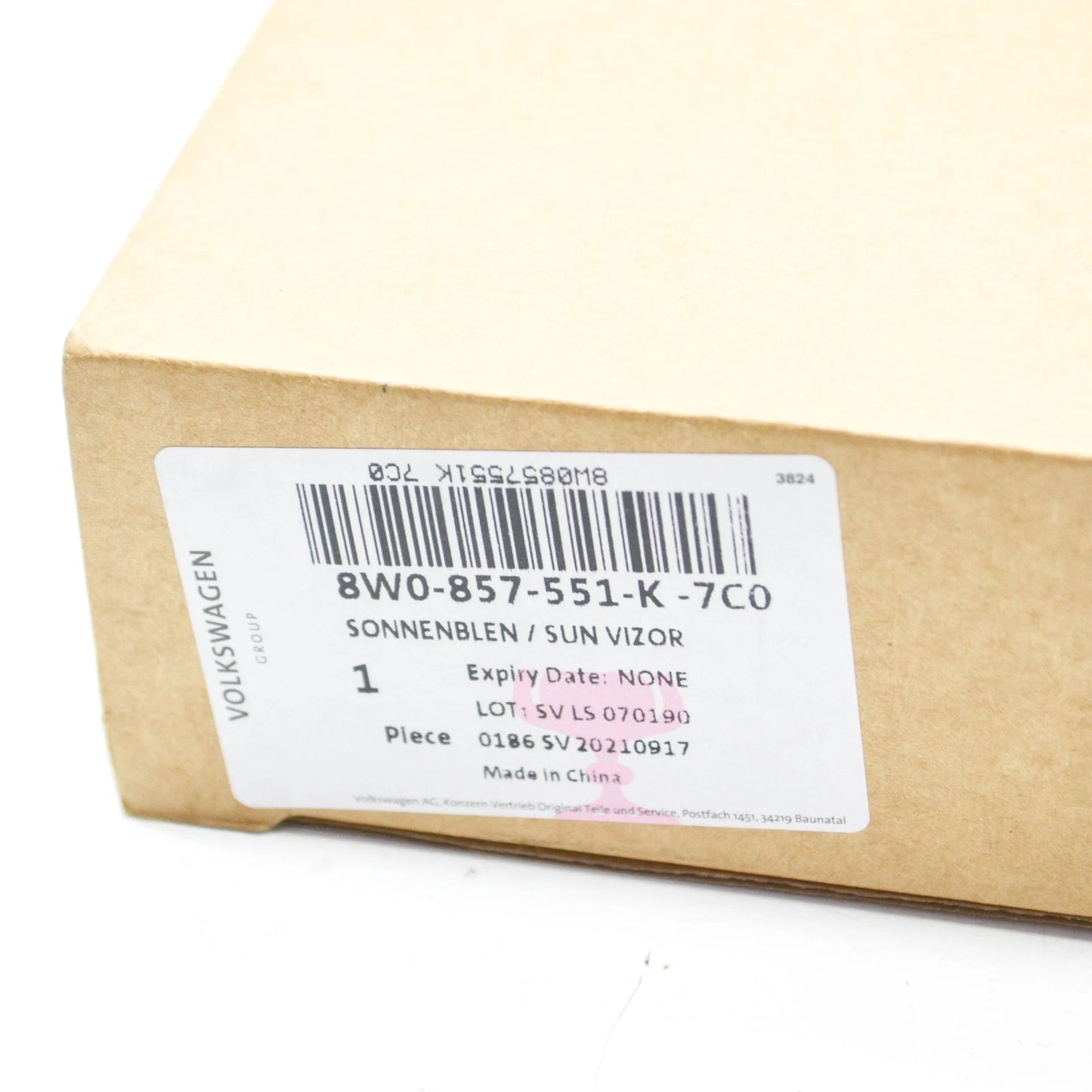 NEW AUDI A4 B9 LEFT SIDE SUN VISOR LHD 8W0857551K7C0 ORIGINAL