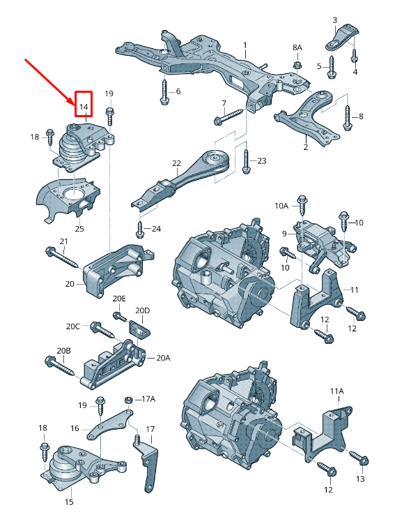 new vw ameo right engine mounting 6c0199167b original
