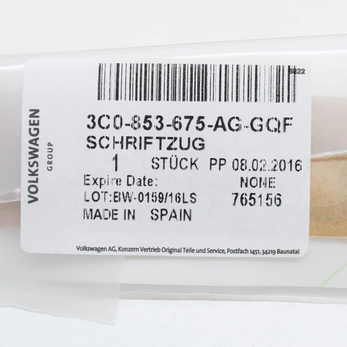 NEW VW PASSAT B7 REAR 2.0 TSI CHROME BADGE EMBLEM 3C0853675AGGQF ORIGINAL