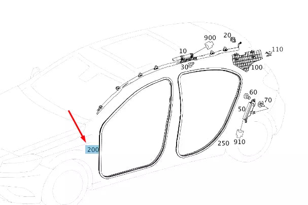NEW MERCEDES-BENZ A W176 FRONT DOOR EDGE GUARD SEAL A1766920076 ORIGINAL