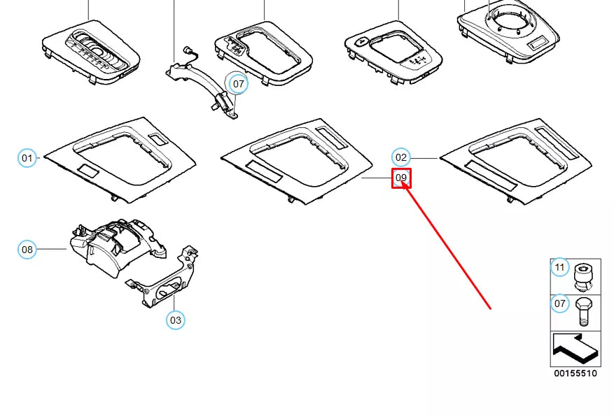 NEW BMW 3 COUPE E46 DEPOSITING BOX BOTTOM PANEL TRIM 51168234716 ORIGINAL