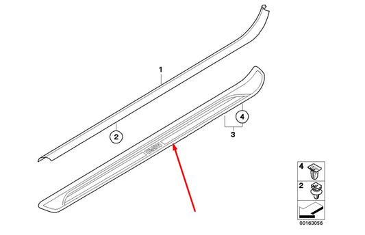 NEW BMW 1 E82 FRONT RIGHT DOOR M SPORT SILL STRIP 51478045292 2010 ORIGINAL