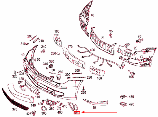 new mercedes-benz cls c219 front left fog lamp bracket a2198850314 original