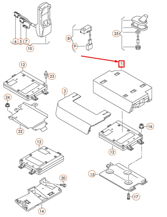 NEW VOLKSWAGEN GOLF 5K MK6 INTERFACE BRACKET FOAM COVER 1K0919737M ORIGINAL
