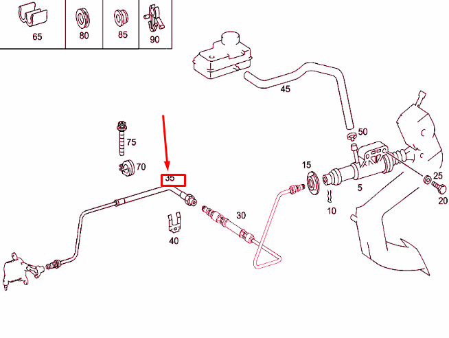 NEW MERCEDES-BENZ SPRINTER 903 CLUTCH HYDRAULIC CONTROL LINE A9012901713