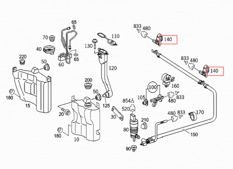 NEW MERCEDES-BENZ SL R230 WASHER JET NOZZLE A2308600347 ORIGINAL