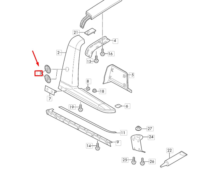 NEW VW AMAROK DESIGN PROTECTIVE BAR BADGE SELF-ADHESIVE 2HP853688YMS