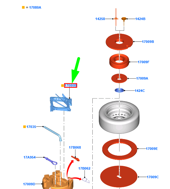 new ford focus mk3 c346 lift jack 5212118 bcp9-17080-ac original