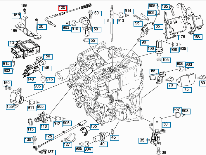 NEW MERCEDES BENZ M W164 EXHAUST TEMPERATURE SENSOR A0071536628 ORIGINAL