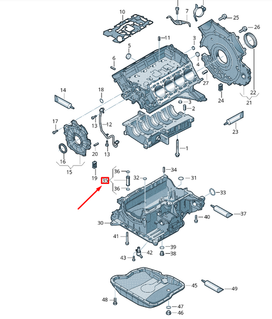 new vw touareg 7p mk2 crankcase oil pipe 057103688a original