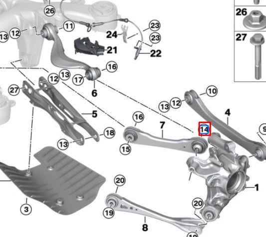 NEW BMW M5 F90 REAR AXLE SUPPORT HEX BOLT 33306861944 6861944 ORIGINAL