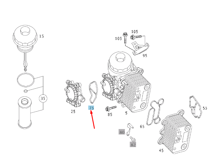 NEW MB ML W163 PRESSURE CONTROL VALVE TO OIL FILTER GASKET A6281880080 ORIGINAL