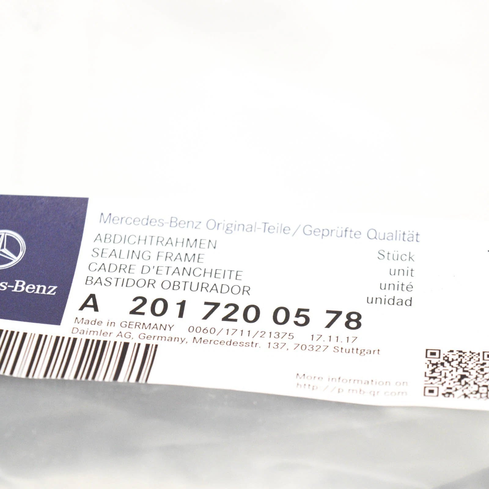 NEW MERCEDES-BENZ 190 W201 FRONT LEFT DOOR WEATHERSTRIP A2017200578