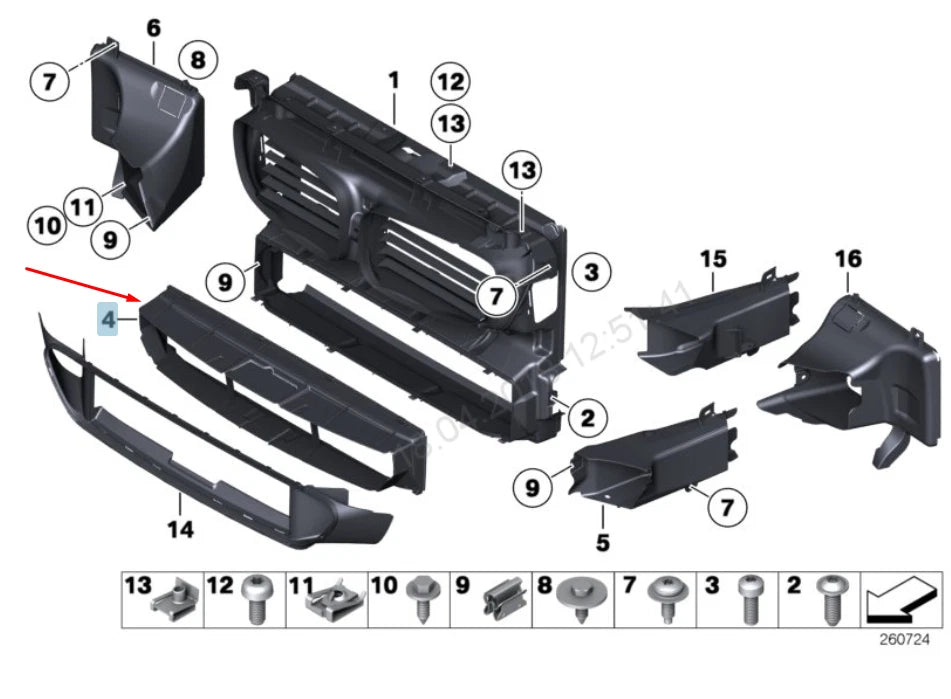 NEW BMW 5 GT F07 M SPORT RADIATOR LOWER AIR DUCT 51648049649 8049649 2015