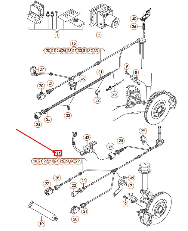 NEW AUDI Q3 8U FRONT RIGHT SPEED SENSOR WIRING HARNESS 5N0927903F