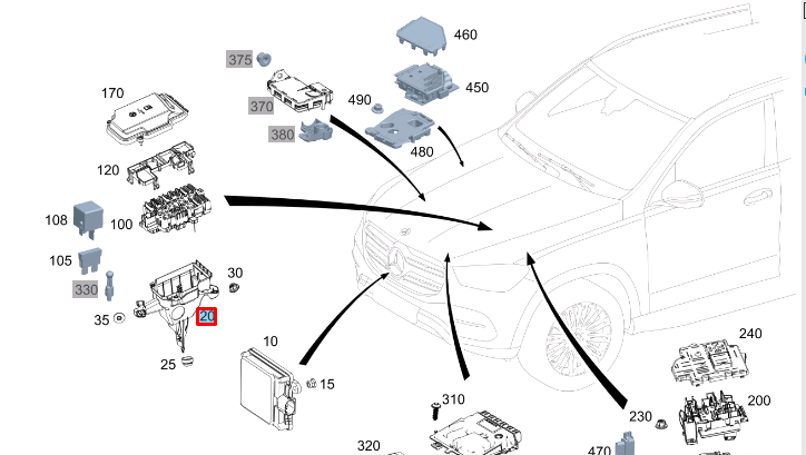 NEW MERCEDES-BENZ GLE W167 FUSE BOX HOLDER LEFT A1675402462 ORIGINAL