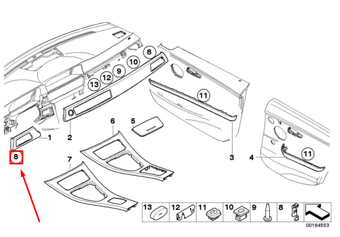 new bmw 3 e90 outer decor strip clip 51457146752 7146752 original