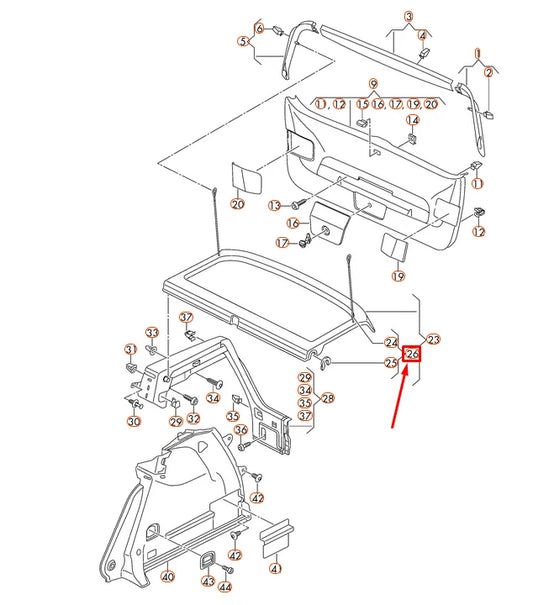 NEW VOLKSWAGEN GOLF MK7 PARCEL SHELF COVER BRACKET REPAIR SET 5G6898780
