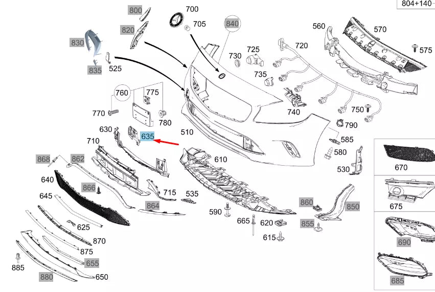 NEW MB A W176 FRONT BUMPER LEFT RADAR SENSOR MOUNT A1768853056 ORIGINAL