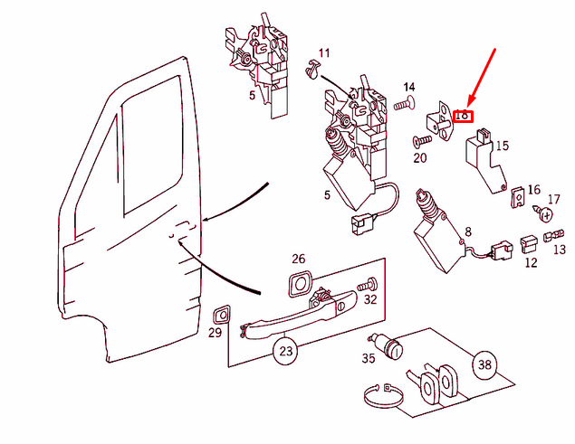NEW MERCEDES-BENZ SPRINTER 903 DOOR STRIKER PIN A9737200031 ORIGINAL