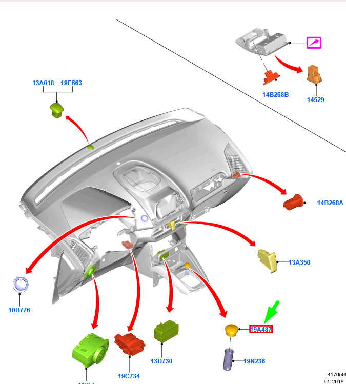 new ford ecosport mk2 12v cover assy gn15-19g310-aa 5537969 original