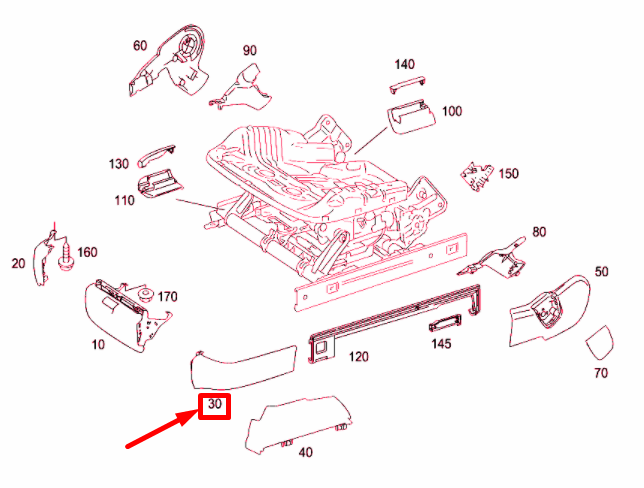 NEW MB S W221 FRONT SEAT OUTSIDE LEFT MOULDING A22191015549051 ORIGINAL