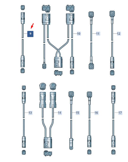 new skoda superb mk3 aerial cable 3v9035549 original