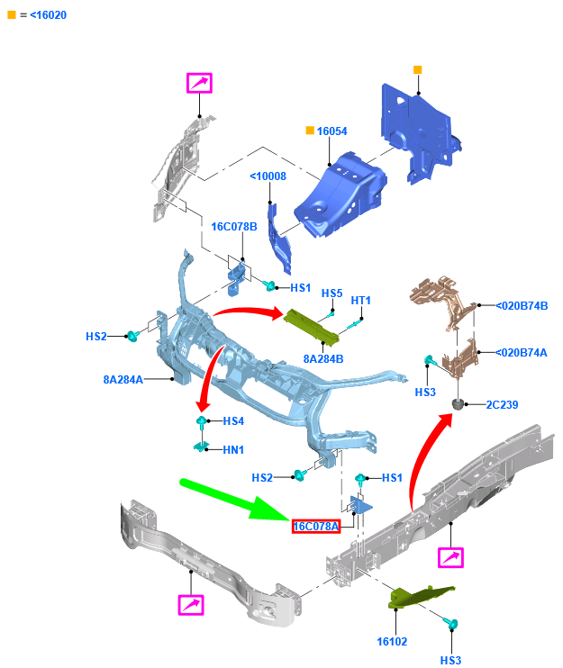 new ford transit mk4 front left fender mounting bracket 1830516 original
