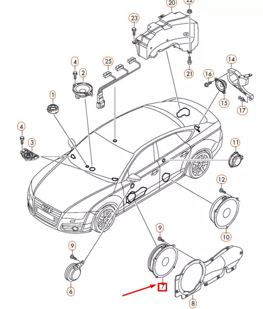 AUDI A6 C7 FRONT DOOR BASS LOUDSPEAKER 4G2035415 NEW