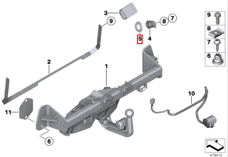 NEW BMW 3 F30 TRAILER TOW HITCH HOLDER COVER 71606788653 ORIGINAL