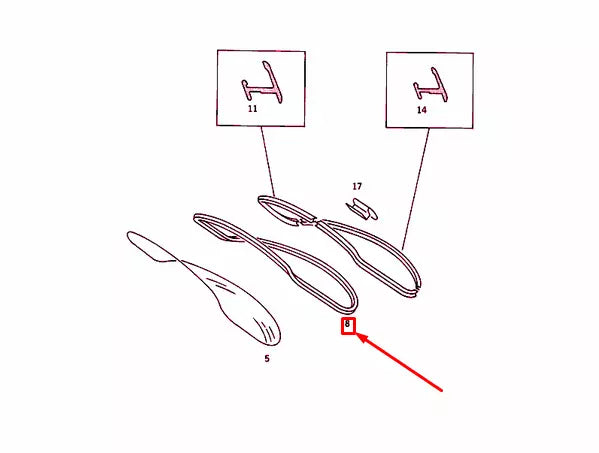 NEW MERCEDES-BENZ 190 W201 REAR WINDOW SEALING FRAME A2016700139 ORIGINAL