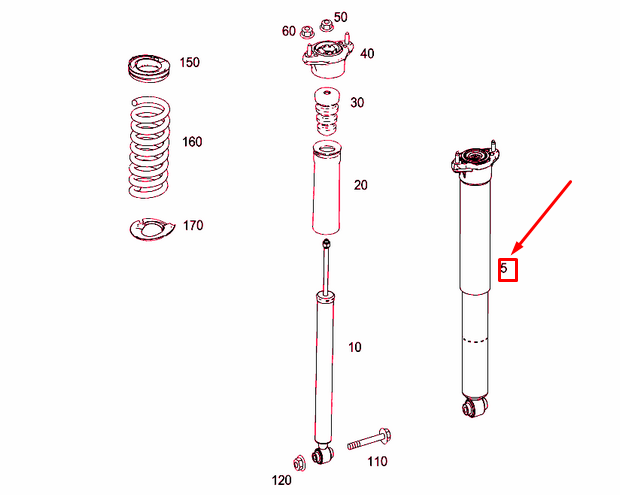 new mercedes-benz c w204 rear shock absorber a2043260200 original