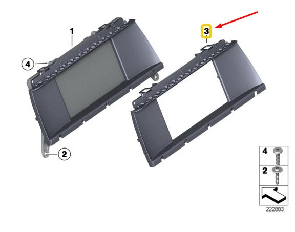 NEW BMW X3 F25 CENTRAL INFORMATION DISPLAY TRIM COVER 65509399249