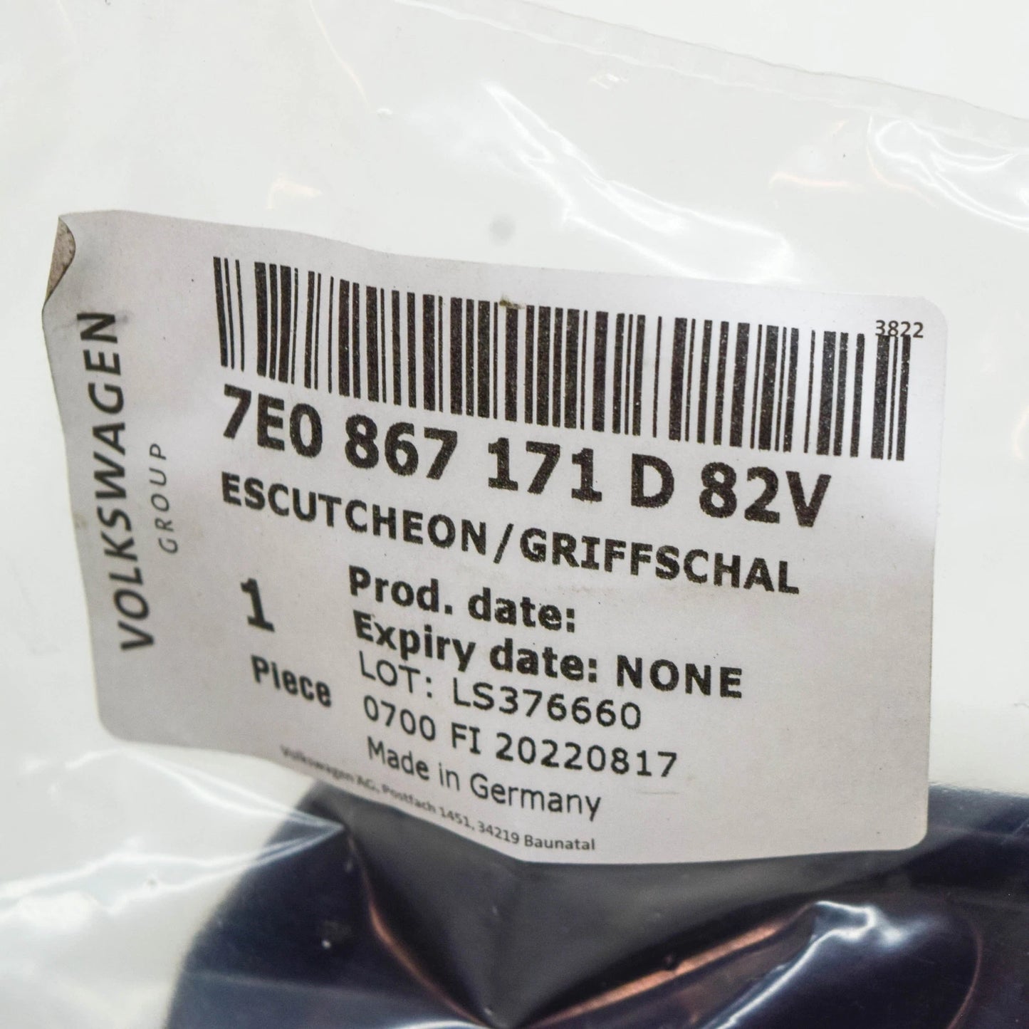 NEW VW TRANSPORTER T6 FRONT LEFT DOOR HANDLE UPPER SHELL 7E0867171D82V ORIGINAL