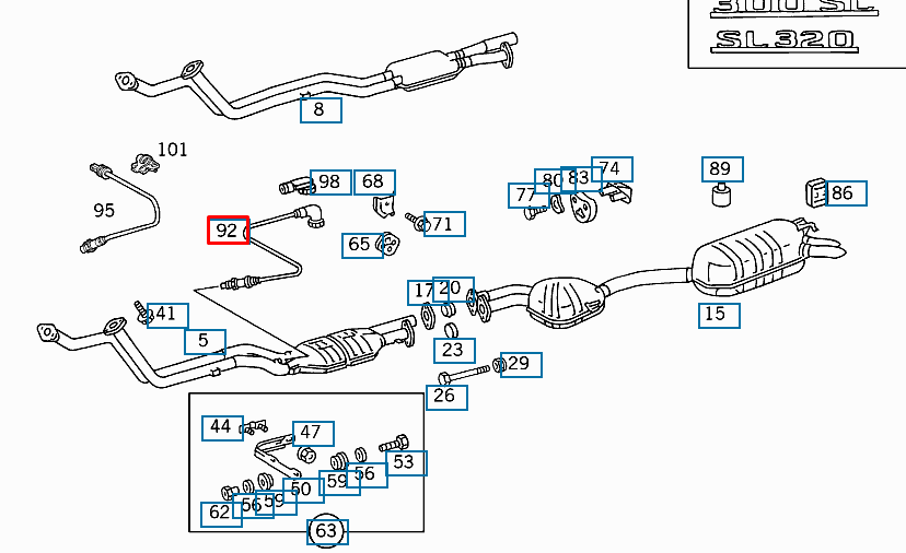 NEW MERCEDES-BENZ SL R129 LAMBDA OXYGEN SENSOR A0095429417 ORIGINAL