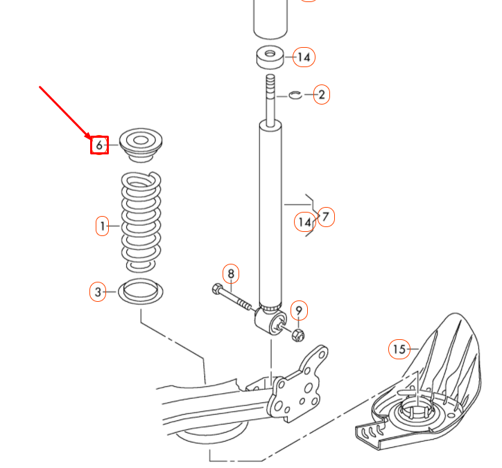 NEW AUDI A1 MK1 REAR UPPER AXLE COIL SPRING UNDERLAY 1J0512149B ORIGINAL