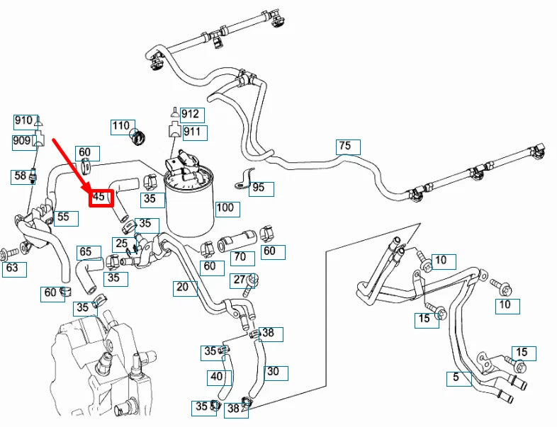NEW MERCEDES-BENZ GL X164 FUEL HOSE A6420785281 ORIGINAL