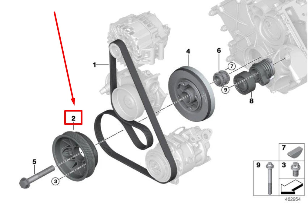 NEW BMW X1 E84 TIMING BELT SUPPORT PULLEY 11287646901 7646901 ORIGINAL