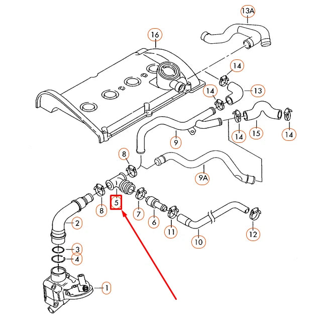 NEW AUDI A3 8L PCV HOSE CONNECTOR 3 WAY T SHAPE 06A103247 ORIGINAL