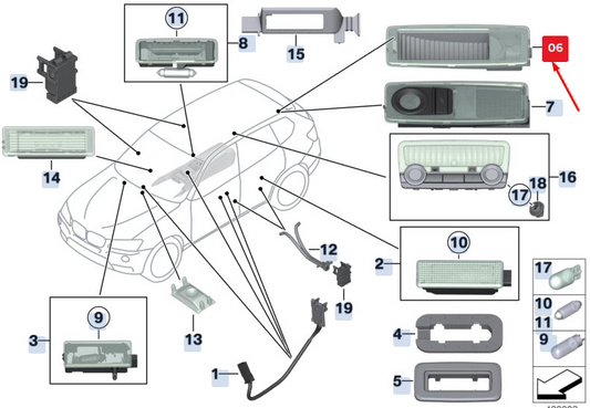 new bmw x3 f25 rear interior light 63319215598 9215598 original