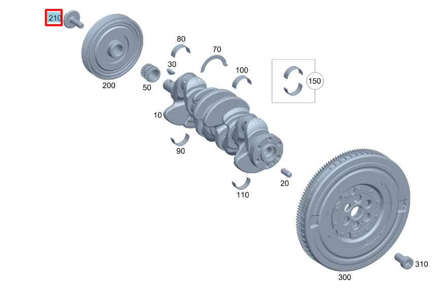 NEW MERCEDES-BENZ A W177 VIBRATION DAMPER SCREW A2009900200 ORIGINAL