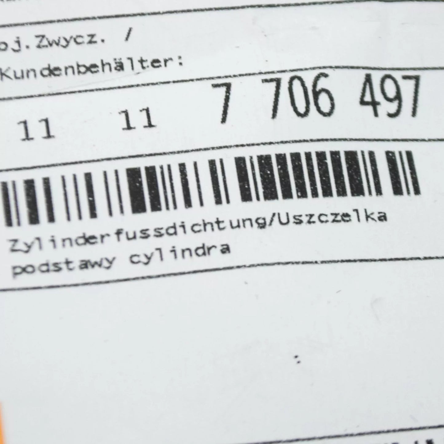 NEW BMW F-MODEL F 650 94 CYLINDER BASE GASKET 11117706497 ORIGINAL