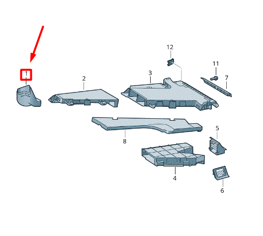 NEW VOLKSWAGEN CRAFTER 2F MK1 FOOTWELL AIR GUIDE CHANNEL 2E0819504 ORIGINAL